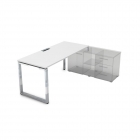 Стол рабочий, прямолинейный три опоры, правый ALSAV GLOSS LINE НСТП-О.985 Белый Премиум