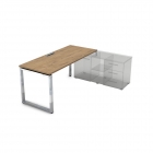 Стол рабочий, прямолинейный три опоры, правый ALSAV GLOSS LINE НСТП-О.989 Teakwood