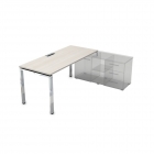 Стол рабочий, прямолинейный три опоры, правый ALSAV GLOSS LINE НСТП-П.975 Ivory