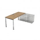 Стол рабочий, прямолинейный три опоры, правый ALSAV GLOSS LINE НСТП-П.979 Teakwood