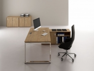 Стол рабочий, прямолинейный три опоры, правый ALSAV GLOSS LINE НСТП-П.985 Teakwood