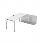 Стол рабочий, прямолинейный три опоры, правый ALSAV GLOSS LINE НСТП-П.994 Белый Премиум