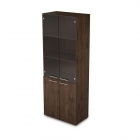 Шкаф стеллаж высокий со стеклом ALSAV TAIM-MAX 4Ш.005.3 Брауни