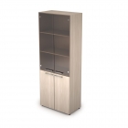 Шкаф стеллаж высокий со стеклом ALSAV TAIM-MAX 4Ш.005.3 Шамони светлый