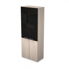 Шкаф стеллаж высокий со стеклом ALSAV TAIM-MAX 4Ш.005.4 Шамони светлый