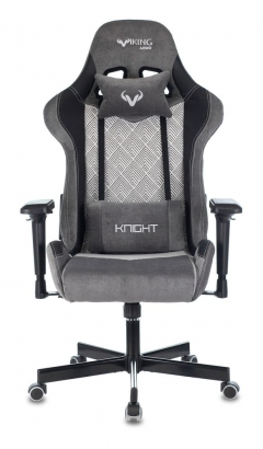 Кресло игровое Zombie Бюрократ VIKING 7 KNIGHT B FABRIC Серый Loft ромбик