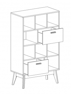 Стеллаж Мебельград Калгари 01 Дуб натуральный светлый-белый матовый
