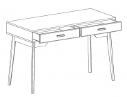 Стол письменный Мебельград Калгари 07 Дуб натуральный светлый-белый матовый