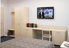 Стол узкий с тумбой и бортиком левый Рива LIGHT С-СТУ-120 Л Клен