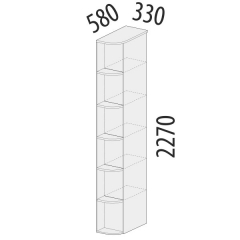 Стеллаж угловой лев/прав Витра Кашемир 900.17 Дуб Кронберг