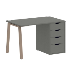 Стол письменный Рива HOME OFFICE VR.SP-3-118.1.A Металлик/Мокко металл