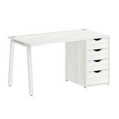 Стол письменный Рива HOME OFFICE VR.SP-3-138.1.A Снежная Платина/Белый металл