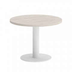 Стол журнальный круглый Рива HOME OFFICE VR.SP-5-60.1G Денвер Светлый/Белый металл