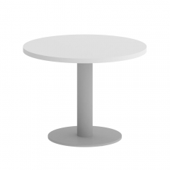 Стол журнальный круглый Рива HOME OFFICE VR.SP-5-60.1G Белый/Серый металл