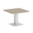 Стол журнальный квадратный Рива HOME OFFICE VR.SP-5-60.2G Серый/Белый металл