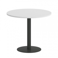 Стол журнальный круглый Рива HOME OFFICE VR.SP-5-90.1 Белый Бриллиант/Антрацит металл