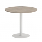 Стол журнальный круглый Рива HOME OFFICE VR.SP-5-90.1 Дуб Аттик/Белый металл