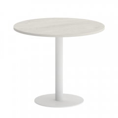 Стол журнальный круглый Рива HOME OFFICE VR.SP-5-90.1 Дуб Наварра/Белый металл