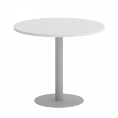 Стол журнальный круглый Рива HOME OFFICE VR.SP-5-90.1 Белый Бриллиант/Серый металл