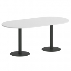Стол овальный Рива HOME OFFICE VR.SP-5-180.1 Белый Бриллиант/Антрацит металл