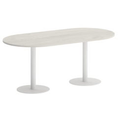 Стол овальный Рива HOME OFFICE VR.SP-5-180.1 Дуб Наварра/Белый металл