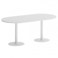 Стол овальный Рива HOME OFFICE VR.SP-5-180.1 Белый Бриллиант/Белый металл