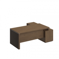 Стол руководителя левый на опорной тумбе Unitex VELAR ВЛ 136 ДТ Дуб табачный