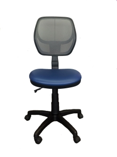 Детское компьютерное кресло Libao LB-C05 Черная сетка / Синий кожзам