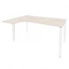 Стол эргономичный левый на П-образном м/к Рива ONIX O.MP-SA-4L Денвер Светлый/Белый