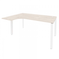 Стол эргономичный левый на П-образном м/к Рива ONIX O.MP-SA-4L Денвер Светлый/Белый