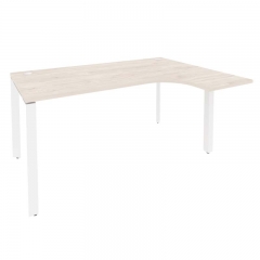 Стол эргономичный правый на П-образном м/к Рива ONIX O.MP-SA-4R Денвер Светлый/Белый