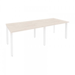 Стол переговорный 2 столешницы Рива ONIX O.MP-PRG-2.2 Денвер Светлый/Белый