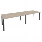 Стол переговорный 2 столешницы Рива ONIX O.MP-PRG-2.4 Дуб Аттик/Антрацит