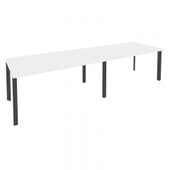 Стол переговорный 2 столешницы Рива ONIX O.MP-PRG-2.4 Белый Бриллиант/Антрацит