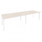Стол переговорный 2 столешницы Рива ONIX O.MP-PRG-2.4 Денвер Светлый/Белый