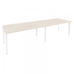 Стол переговорный 2 столешницы Рива ONIX O.MP-PRG-2.4 Денвер Светлый/Белый
