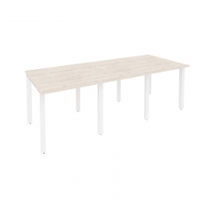 Стол переговорный 3 столешницы Рива ONIX O.MP-PRG-3.0 Денвер Светлый/Белый