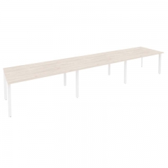 Стол переговорный 3 столешницы Рива ONIX O.MP-PRG-3.4 Денвер Светлый/Белый