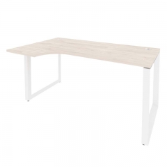 Стол эргономичный левый на О-образном м/к Рива ONIX O.MO-SA-1L Денвер Светлый/Белый