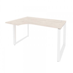 Стол эргономичный левый на О-образном м/к Рива ONIX O.MO-SA-2L Денвер Светлый/Белый
