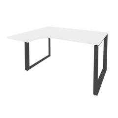 Стол эргономичный левый на О-образном м/к Рива ONIX O.MO-SA-3L Белый Бриллиант/Антрацит