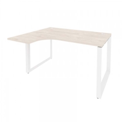 Стол эргономичный левый на О-образном м/к Рива ONIX O.MO-SA-3L Денвер Светлый/Белый