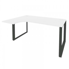 Стол эргономичный левый на О-образном м/к Рива ONIX O.MO-SA-4L Белый Бриллиант/Антрацит