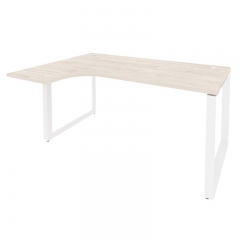 Стол эргономичный левый на О-образном м/к Рива ONIX O.MO-SA-4L Денвер Светлый/Белый