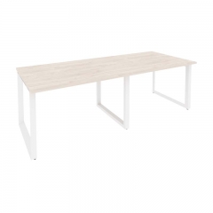 Стол переговорный 2 столешницы Рива ONIX O.MO-PRG-2.2 Денвер Светлый/Белый