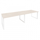 Стол переговорный 2 столешницы Рива ONIX O.MO-PRG-2.4 Денвер Светлый/Белый