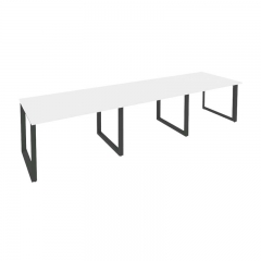 Стол переговорный 3 столешницы Рива ONIX O.MO-PRG-3.2 Белый Бриллиант/Антрацит