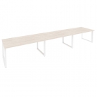 Стол переговорный 3 столешницы Рива ONIX O.MO-PRG-3.4 Денвер Светлый/Белый