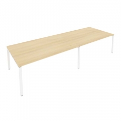Переговорный стол 2 столешницы Рива Metal System Б.ПРГ-2.5 Акация/Белый
