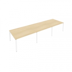 Переговорный стол 3 столешницы Рива Metal System Б.ПРГ-3.3 Акация/Белый